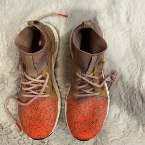 Women’s High-Top Sneakers - Orange and Brown-baige